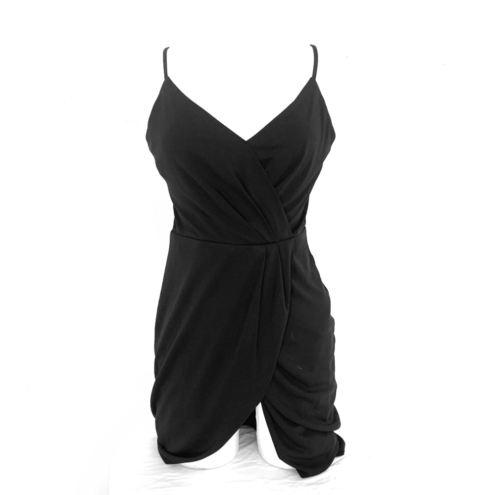 Black Strappy Mid-length Dress